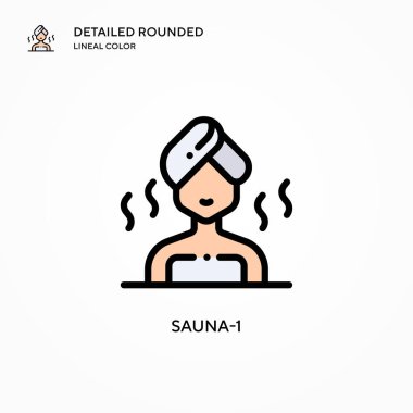 Sauna-1 vektör simgesi. Modern vektör illüstrasyon kavramları. Düzenlemesi ve kişiselleştirmesi kolay.