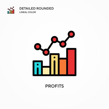 Kâr vektör simgesi. Modern vektör illüstrasyon kavramları. Düzenlemesi ve kişiselleştirmesi kolay.