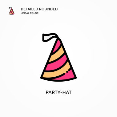 Parti şapkası vektör simgesi. Modern vektör illüstrasyon kavramları. Düzenlemesi ve kişiselleştirmesi kolay.