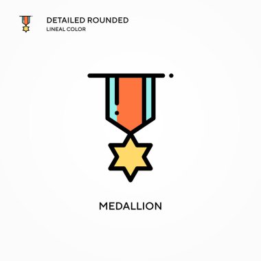 Madalyon vektör simgesi. Modern vektör illüstrasyon kavramları. Düzenlemesi ve kişiselleştirmesi kolay.