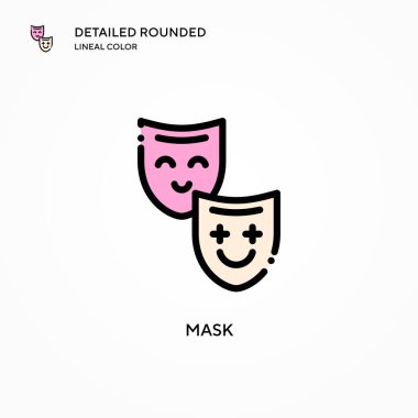 Maske vektör simgesi. Modern vektör illüstrasyon kavramları. Düzenlemesi ve kişiselleştirmesi kolay.