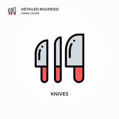 Bıçak vektör simgesi. Modern vektör illüstrasyon kavramları. Düzenlemesi ve kişiselleştirmesi kolay.