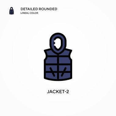 Ceket-2 vektör simgesi. Modern vektör illüstrasyon kavramları. Düzenlemesi ve kişiselleştirmesi kolay.