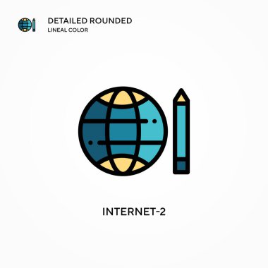 İnternet-2 vektör simgesi. Modern vektör illüstrasyon kavramları. Düzenlemesi ve kişiselleştirmesi kolay.