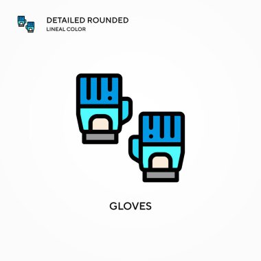 Eldiven vektör simgesi. Modern vektör illüstrasyon kavramları. Düzenlemesi ve kişiselleştirmesi kolay.