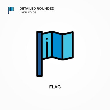 Bayrak vektör simgesi. Modern vektör illüstrasyon kavramları. Düzenlemesi ve kişiselleştirmesi kolay.
