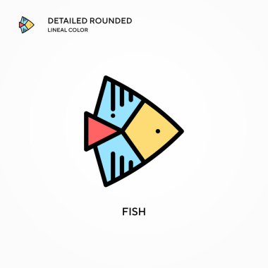 Balık vektör simgesi. Modern vektör illüstrasyon kavramları. Düzenlemesi ve kişiselleştirmesi kolay.