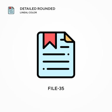 Dosya-35 vektör simgesi. Modern vektör illüstrasyon kavramları. Düzenlemesi ve kişiselleştirmesi kolay.