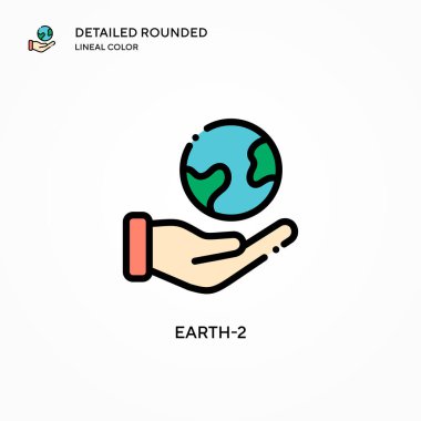 Dünya-2 vektör simgesi. Modern vektör illüstrasyon kavramları. Düzenlemesi ve kişiselleştirmesi kolay.