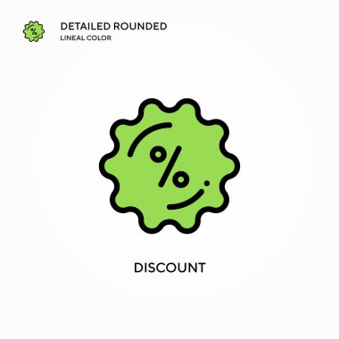 İndirimli vektör simgesi. Modern vektör illüstrasyon kavramları. Düzenlemesi ve kişiselleştirmesi kolay.