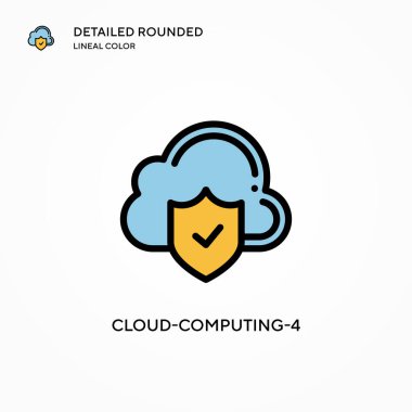 Bulut-hesaplama-4 vektör simgesi. Modern vektör illüstrasyon kavramları. Düzenlemesi ve kişiselleştirmesi kolay.