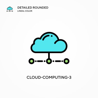 Bulut-hesaplama-3 vektör simgesi. Modern vektör illüstrasyon kavramları. Düzenlemesi ve kişiselleştirmesi kolay.