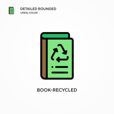 Geri dönüşümlü kitap vektör simgesi. Modern vektör illüstrasyon kavramları. Düzenlemesi ve kişiselleştirmesi kolay.