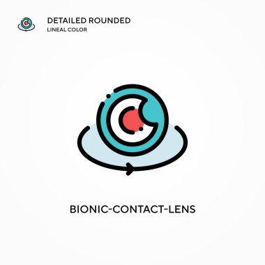 Biyonik kontak lens vektör simgesi. Modern vektör illüstrasyon kavramları. Düzenlemesi ve kişiselleştirmesi kolay.