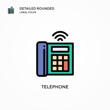 Telefon vektör simgesi. Modern vektör illüstrasyon kavramları. Düzenlemesi ve kişiselleştirmesi kolay.