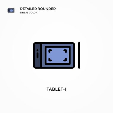 Tablet-1 vektör simgesi. Modern vektör illüstrasyon kavramları. Düzenlemesi ve kişiselleştirmesi kolay.