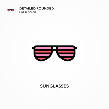 Güneş gözlüğü vektör simgesi. Modern vektör illüstrasyon kavramları. Düzenlemesi ve kişiselleştirmesi kolay.