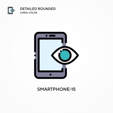 Akıllı Telefon-15 vektör simgesi. Modern vektör illüstrasyon kavramları. Düzenlemesi ve kişiselleştirmesi kolay.