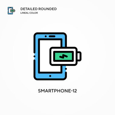 Akıllı Telefon-12 vektör simgesi. Modern vektör illüstrasyon kavramları. Düzenlemesi ve kişiselleştirmesi kolay.