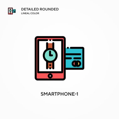Akıllı Telefon-1 vektör simgesi. Modern vektör illüstrasyon kavramları. Düzenlemesi ve kişiselleştirmesi kolay.