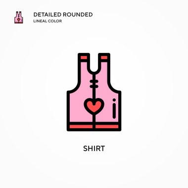 Gömlek vektör simgesi. Modern vektör illüstrasyon kavramları. Düzenlemesi ve kişiselleştirmesi kolay.