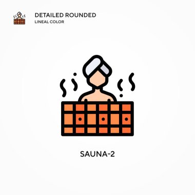Sauna-2 vektör simgesi. Modern vektör illüstrasyon kavramları. Düzenlemesi ve kişiselleştirmesi kolay.
