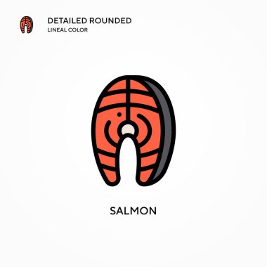 Somon vektör simgesi. Modern vektör illüstrasyon kavramları. Düzenlemesi ve kişiselleştirmesi kolay.