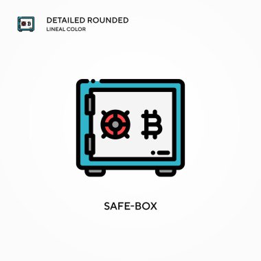 Güvenli kutu vektör simgesi. Modern vektör illüstrasyon kavramları. Düzenlemesi ve kişiselleştirmesi kolay.