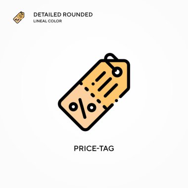 Fiyat etiketi vektör simgesi. Modern vektör illüstrasyon kavramları. Düzenlemesi ve kişiselleştirmesi kolay.
