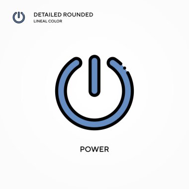 Güç vektör simgesi. Modern vektör illüstrasyon kavramları. Düzenlemesi ve kişiselleştirmesi kolay.