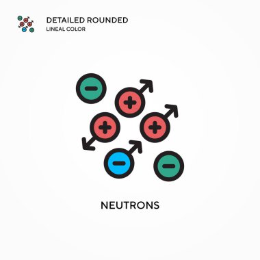 Nötron vektör simgesi. Modern vektör illüstrasyon kavramları. Düzenlemesi ve kişiselleştirmesi kolay.