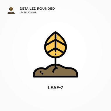 Yaprak-7 vektör simgesi. Modern vektör illüstrasyon kavramları. Düzenlemesi ve kişiselleştirmesi kolay.