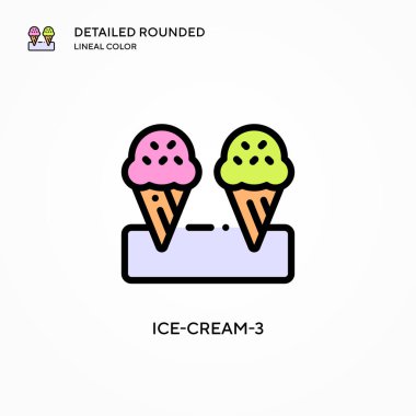 Dondurma-3 vektör simgesi. Modern vektör illüstrasyon kavramları. Düzenlemesi ve kişiselleştirmesi kolay.