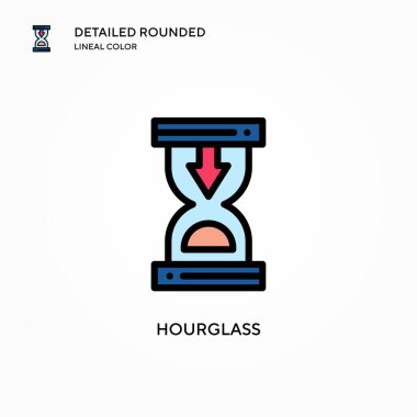 Kum saati vektör simgesi. Modern vektör illüstrasyon kavramları. Düzenlemesi ve kişiselleştirmesi kolay.