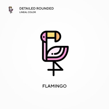 Flamingo vektör simgesi. Modern vektör illüstrasyon kavramları. Düzenlemesi ve kişiselleştirmesi kolay.