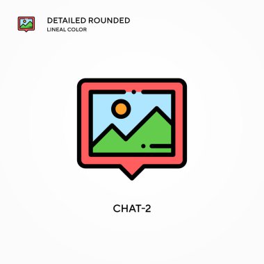 Sohbet-2 vektör simgesi. Modern vektör illüstrasyon kavramları. Düzenlemesi ve kişiselleştirmesi kolay.