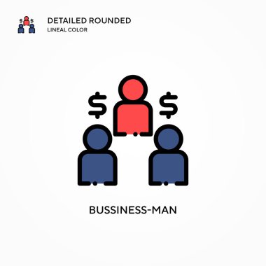 İş adamı vektör ikonu. Modern vektör illüstrasyon kavramları. Düzenlemesi ve kişiselleştirmesi kolay.