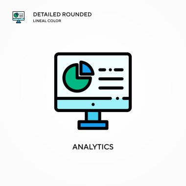 Analitik vektör simgesi. Modern vektör illüstrasyon kavramları. Düzenlemesi ve kişiselleştirmesi kolay.