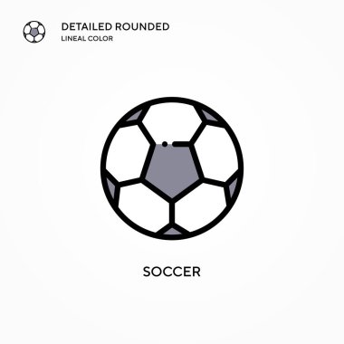 Futbol vektör simgesi. Modern vektör illüstrasyon kavramları. Düzenlemesi ve kişiselleştirmesi kolay.
