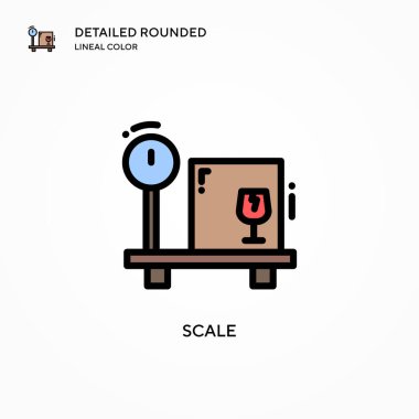 Vektör simgesini ölçekle. Modern vektör illüstrasyon kavramları. Düzenlemesi ve kişiselleştirmesi kolay.