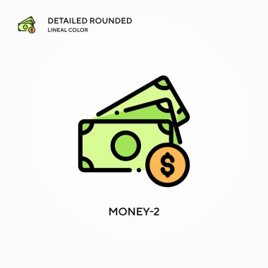 Money-2 vektör simgesi. Modern vektör illüstrasyon kavramları. Düzenlemesi ve kişiselleştirmesi kolay.