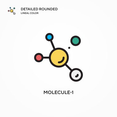 Molekül-1 vektör simgesi. Modern vektör illüstrasyon kavramları. Düzenlemesi ve kişiselleştirmesi kolay.