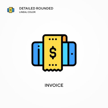 Fatura vektör simgesi. Modern vektör illüstrasyon kavramları. Düzenlemesi ve kişiselleştirmesi kolay.