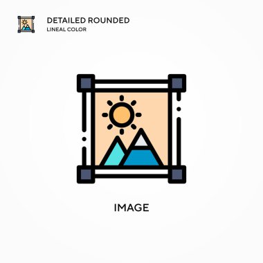 Resim vektör simgesi. Modern vektör illüstrasyon kavramları. Düzenlemesi ve kişiselleştirmesi kolay.