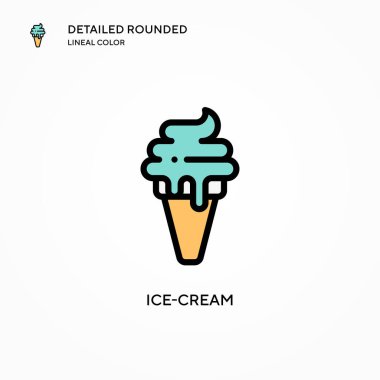 Dondurma vektör simgesi. Modern vektör illüstrasyon kavramları. Düzenlemesi ve kişiselleştirmesi kolay.