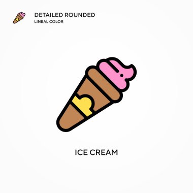 Dondurma vektör simgesi. Modern vektör illüstrasyon kavramları. Düzenlemesi ve kişiselleştirmesi kolay.
