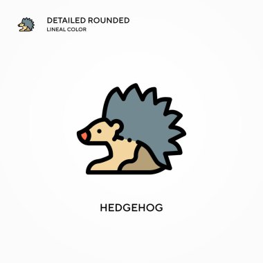 Kirpi vektör simgesi. Modern vektör illüstrasyon kavramları. Düzenlemesi ve kişiselleştirmesi kolay.