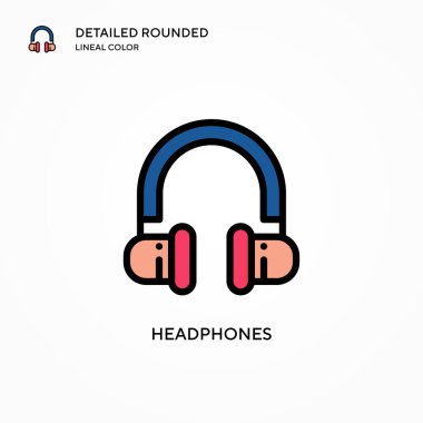 Kulaklık vektör simgesi. Modern vektör illüstrasyon kavramları. Düzenlemesi ve kişiselleştirmesi kolay.