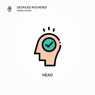 Baş vektör simgesi. Modern vektör illüstrasyon kavramları. Düzenlemesi ve kişiselleştirmesi kolay.