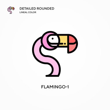 Flamingo-1 vektör simgesi. Modern vektör illüstrasyon kavramları. Düzenlemesi ve kişiselleştirmesi kolay.